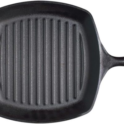 Square cast iron grill pan