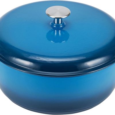 Blue Enameled Cast Iron Stew Pot